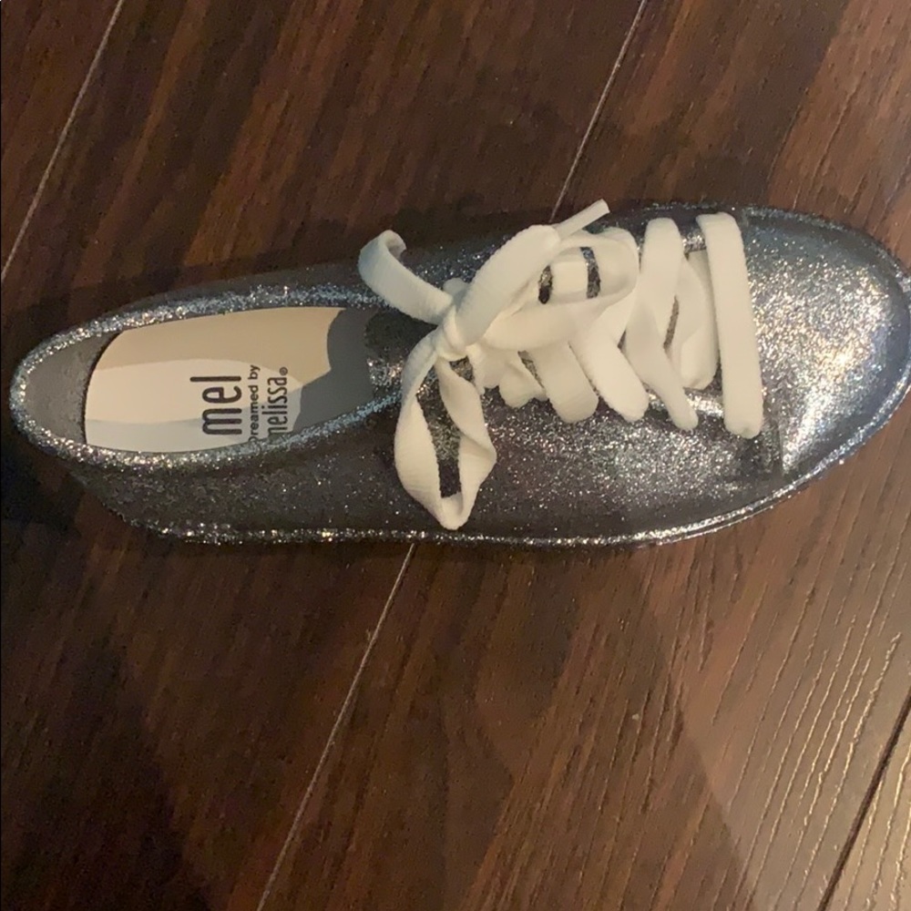 MEL by melissa . Silver glitter sneakers.